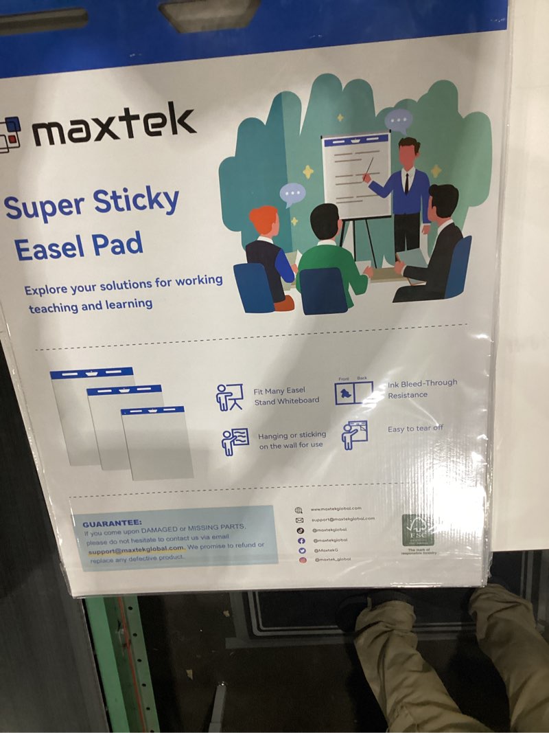 Condition photo showing New/Like New for maxtek Chart Paper 25\\\"x30\\\", Large Sticky Easel Pad 30 Sheets, Upgraded Big Anchor Flip Chart Paper with Super Sticky Back, Self-Stick Paper for Walls & Easels 25x30 Inch