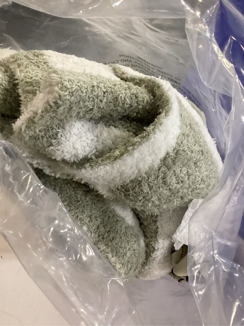 Condition photo showing Good Condition for WRENSONGE Checkered Throw Blanket, Sage GreenSoft Cozy Fluffy Warm Hand Made Throw Blankets for Couch, Sofa, Chair, Bed, Camping, Picnic, Travel Lightweight Bed Blanket - 30"*40" Sage Green Small(30''x40'')