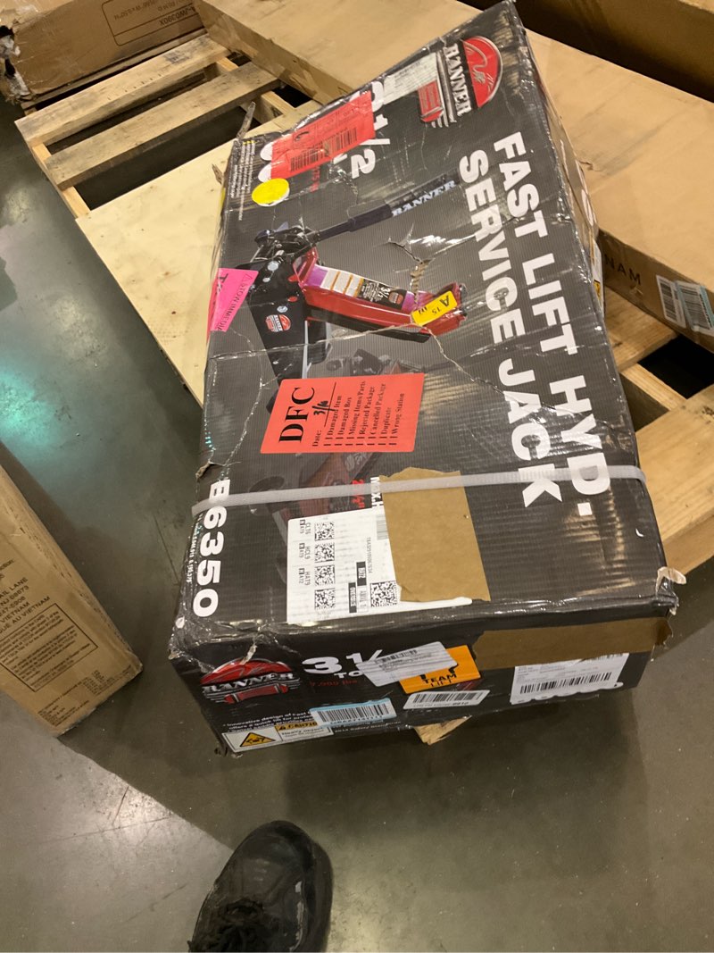 blackhawk b6350 black/red fast lift service jack - 3.5 ton capacity, 28 1/2" l x 13 3/4" w x 6 1/2" h