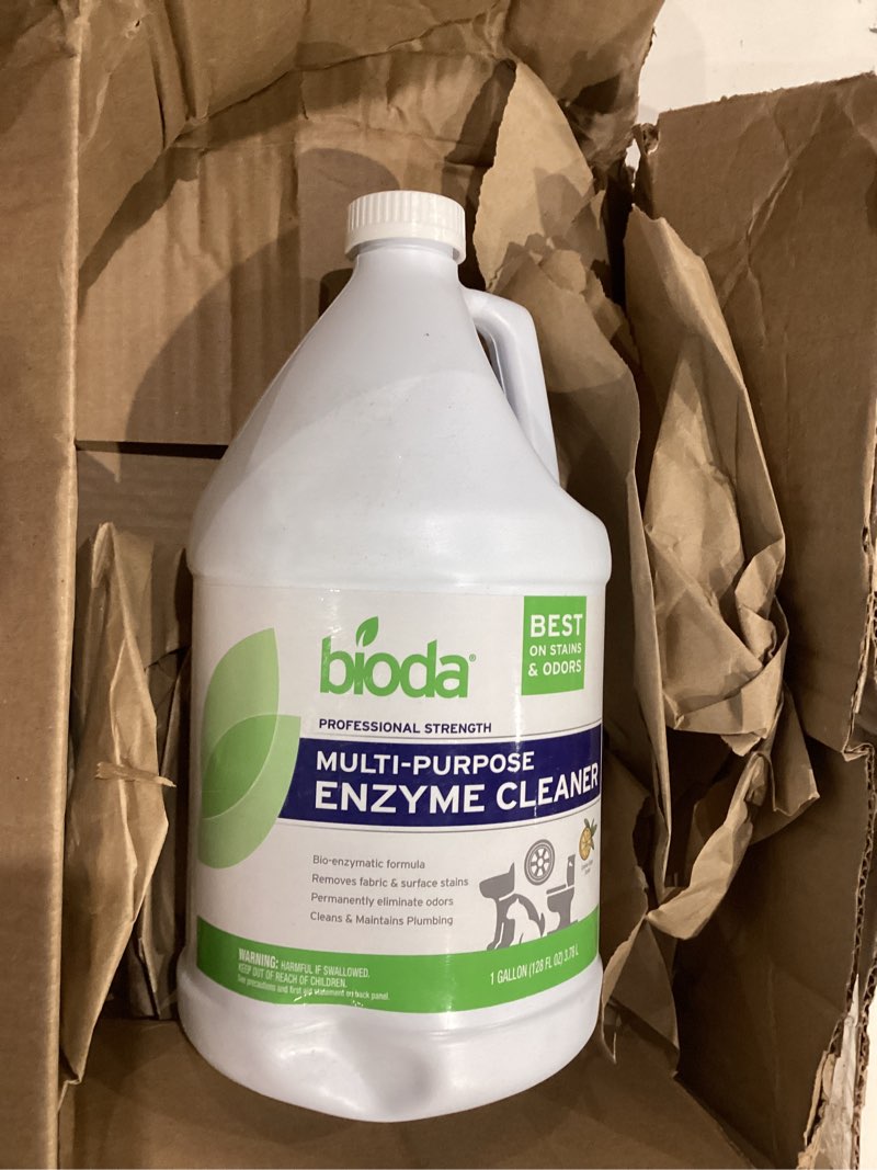 Condition photo showing New/Like New for Bioda Multi-Purpose Probiotic Enzyme Cleaner and Deodorizer | Professional Strength | Trash Can Deodorizer, Pet Stains and Odors, Drains, Floors, Bathrooms, Toilets | Made in USA | 1 Gallon 128 Fl Oz (Pack of 1)