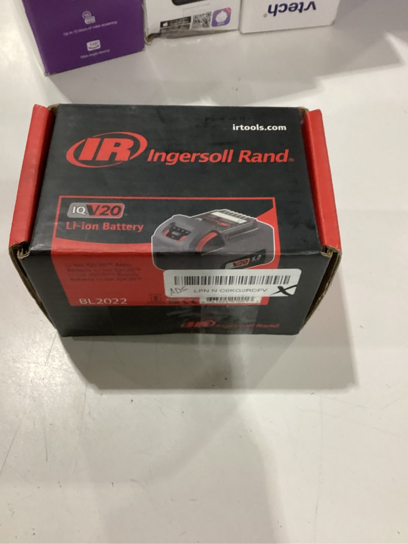 Condition photo showing As Is for not tested ingersoll rand bl2022 iqv20 20v 5ah lithium-ion battery power tools