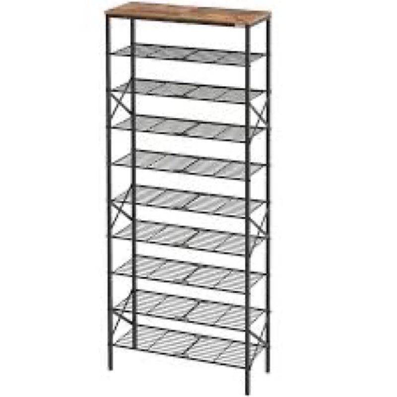  (Similar)8 Tier Shoe Rack, Shoe Storage Organizer, Large Capacity Shoe Shelf Holds 32 Pairs of Shoes, Sturdy and Stable, for Entryway, Hallway, Closet, Dorm Room, Greige and Black SS08BG