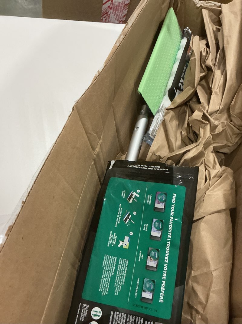Condition photo showing Good Condition for Swiffer Sweep & Mop Deluxe 2-in-1 Floor Mopping and Sweeping Kit, Multi-Surface Kit for Floor Cleaning, Includes 1 Sweeper Device, 5 Heavy Duty Dry Sweeping Cloths, 6 Heavy Duty Wet Mopping Cloths Deluxe Starter Kit