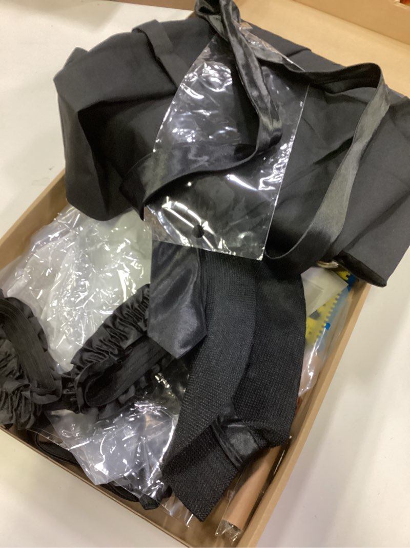 Condition photo showing Good Condition for (Size:XXL)Neer 1920s Men Costume Accessories Outfit with Gangster Vest Hat Vintage Pocket Watch Bow Tie Suspenders Accessories XX-Large Black