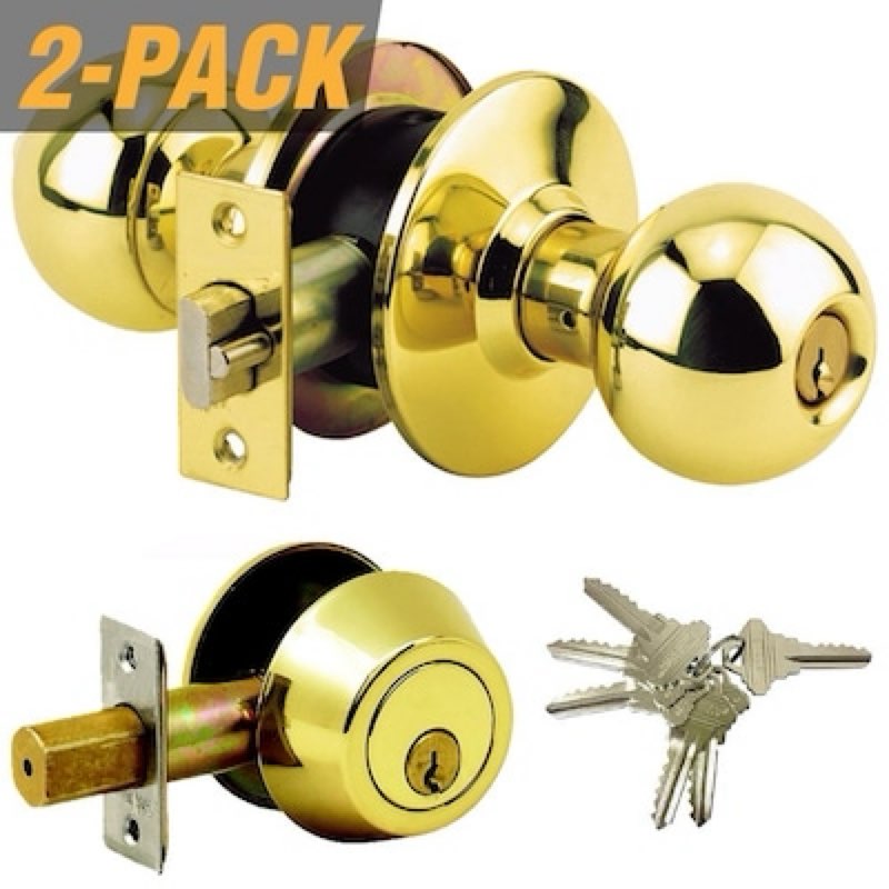 premier lock keyed alike entry door brass exterior single-cylinder deadbolt and keyed entry door