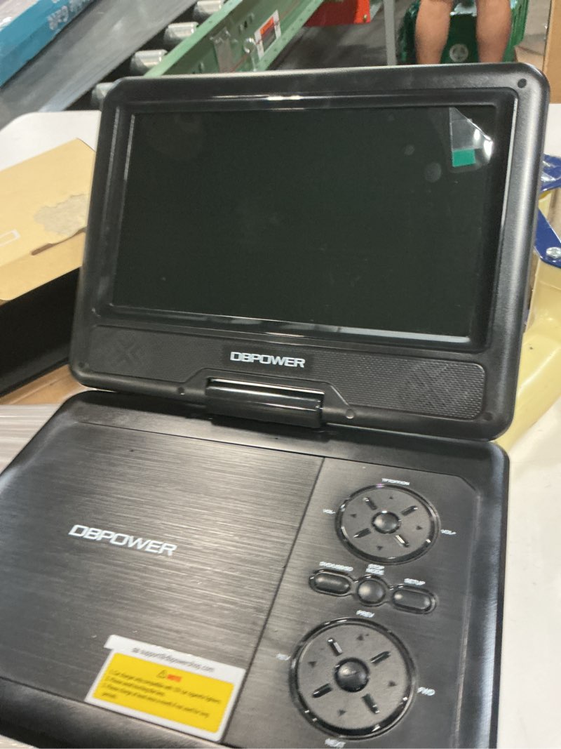 Condition photo showing Good Condition for dbpower 11.5" portable dvd player, 5-hour built-in rechargeable battery, 9" swivel screen, support cd/dvd/sd card/usb, remote control, 1.8 meter car charger, power adaptor and car headrest (black)