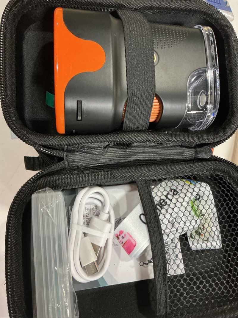 Condition photo showing New/Like New for 1000x handheld microscope for kids 4k 2.0" screen rechargeable mini pocket digital microscopes w/slides kit portable edu gift age 4-6 8-12 children students