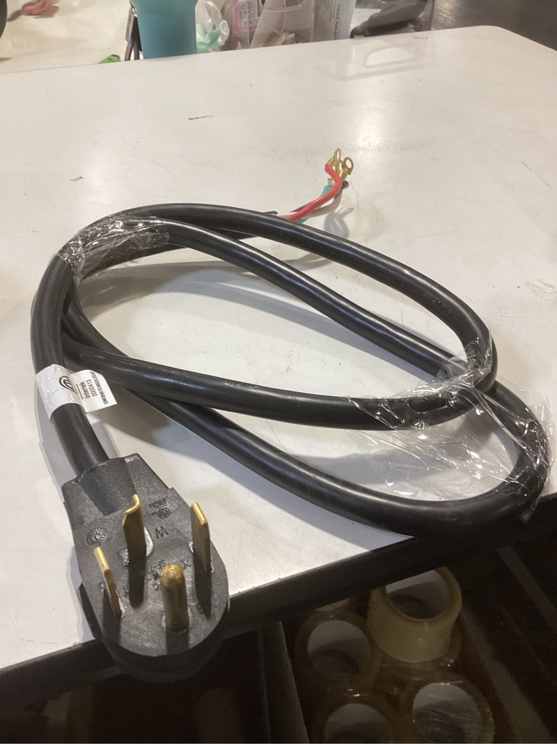 Condition photo showing As Is for utilitech 6-ft 30 -amp 4 -prong black dryer appliance power cord