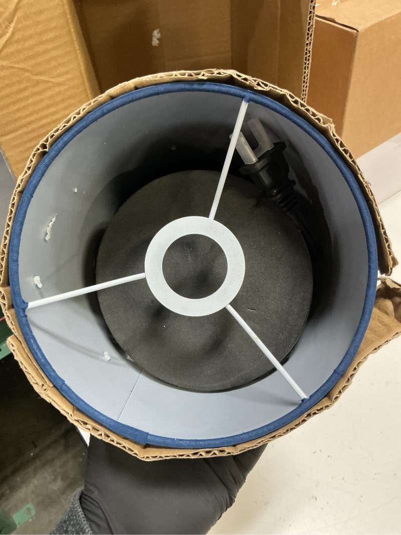 Condition photo showing Good Condition for Set of 2 Touch Control Table Lamps with 2 USB & AC Outlet, 3-Way Dimmable Bedside Nightstand Lamps for Bedroom Living Room Nursery, 800 Lumens 5000K Daylight Bulbs Included (2 Pack)Navy & Brushed Nickel(Base)-5000K Bulbs Included