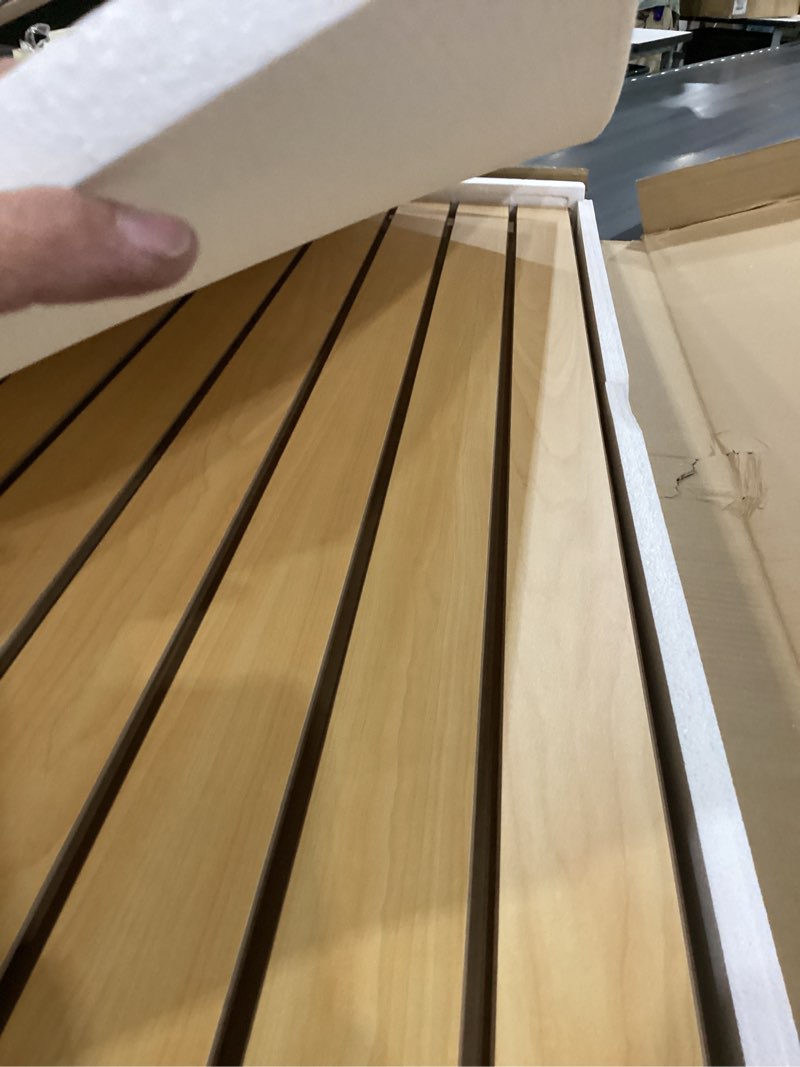 Condition photo showing New/Like New for sswbasics 4 ft x 2 ft horizontal maple slatwall easy organizer panels (24" h x 48" l) - pack of 2 - perfect for retail store, garage wall, and craft storage organization