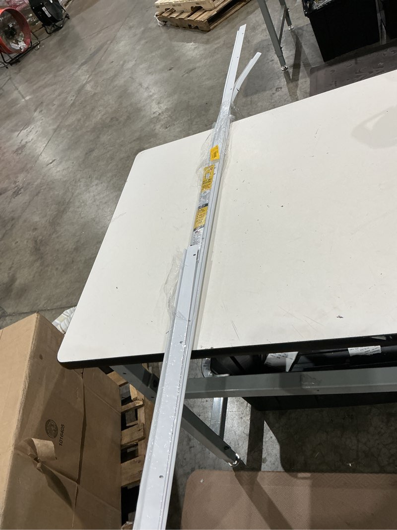 Condition photo showing As Is for m-d 7-ft x 1-3/4-in x 5/8-in white aluminum/vinyl door weatherstrip