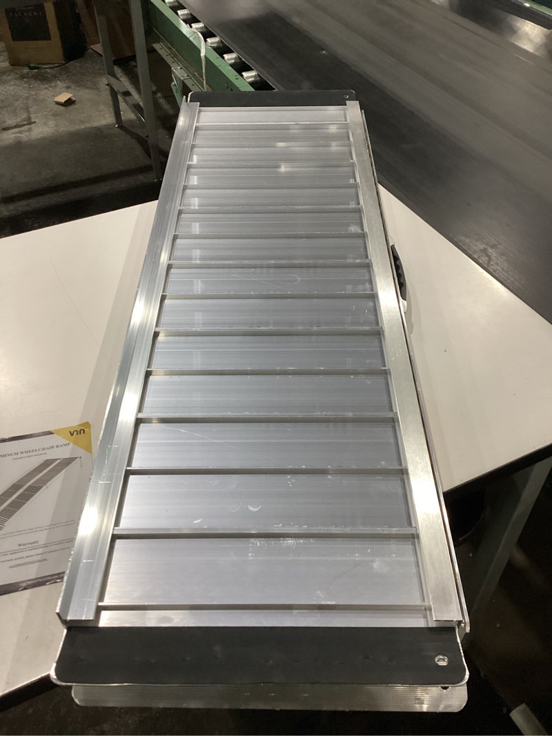 Condition photo showing New/Like New for vnn portable wheelchair ramp 4ft, non-slip aluminum ramps for wheelchairs for home, handicap wheelchair ramps for home steps, aluminum loading dock plates, doorways aluminum 4ft (usable height 4-12 inch)