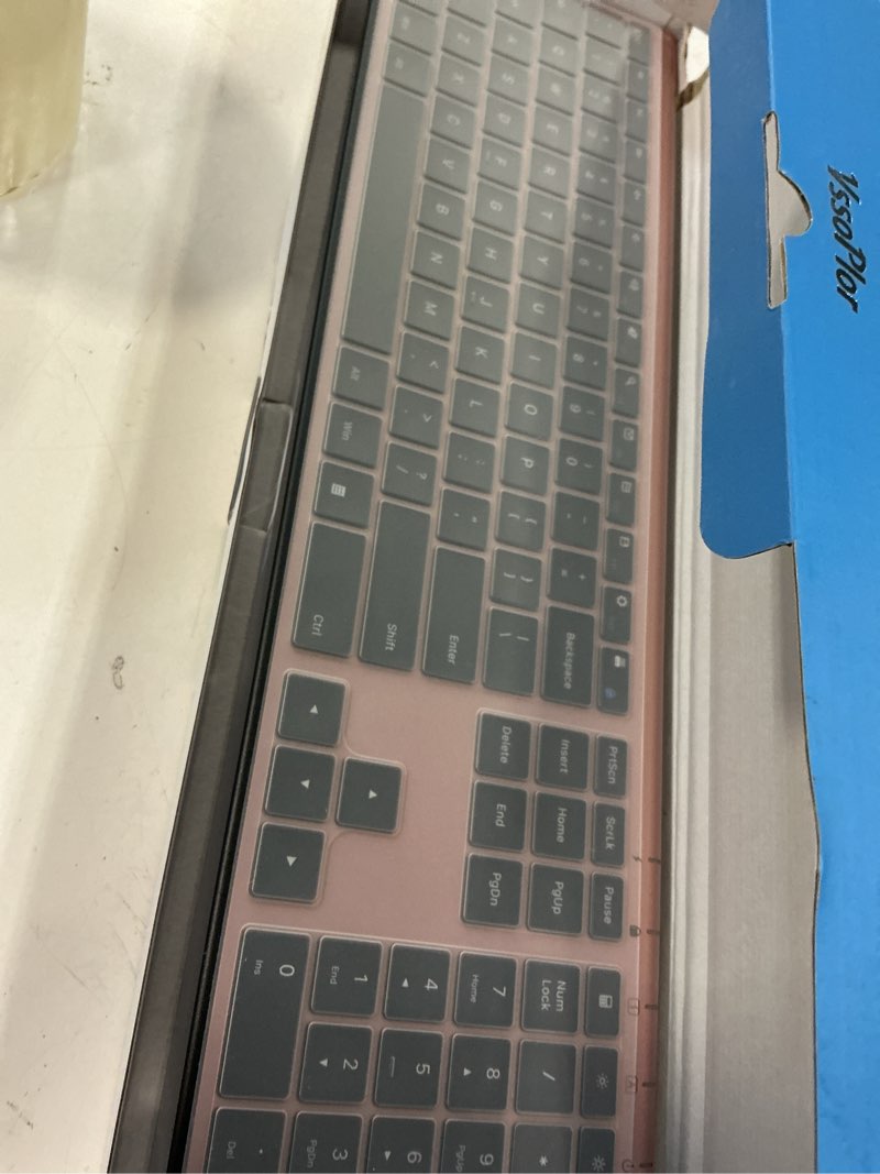 Condition photo showing Good Condition for Wireless Keyboard and Mouse, Vssoplor 2.4GHz Rechargeable Compact Quiet Full-Size Keyboard and Mouse Combo with Nano USB Receiver for Windows, Laptop, PC, Notebook-Black and Rose Gold