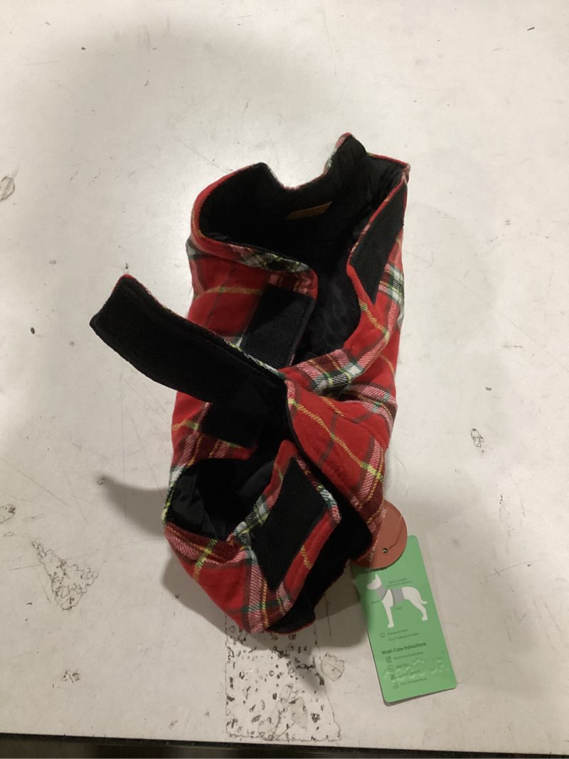 Condition photo showing Good Condition for Kuoser Waterproof Dog Coat, Reversible Dog Jacket for Medium Dogs, Adjustable Durable Doggie Winter Coat Warm Puppy Cold Weather Apparel from Small to Large Breed, Bright Red M Bright Red Medium (Pack of 1)