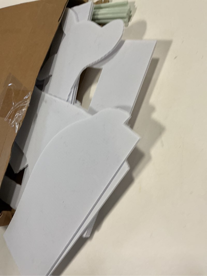 Condition photo showing Good Condition for 3 Pieces 23-45 Inch Large White Reindeer Christmas Decoration Outdoor Christmas Yard Decorations 2D Deer Family Silhouette Set Xmas Holiday Yard Decor for Lawn and Home Party