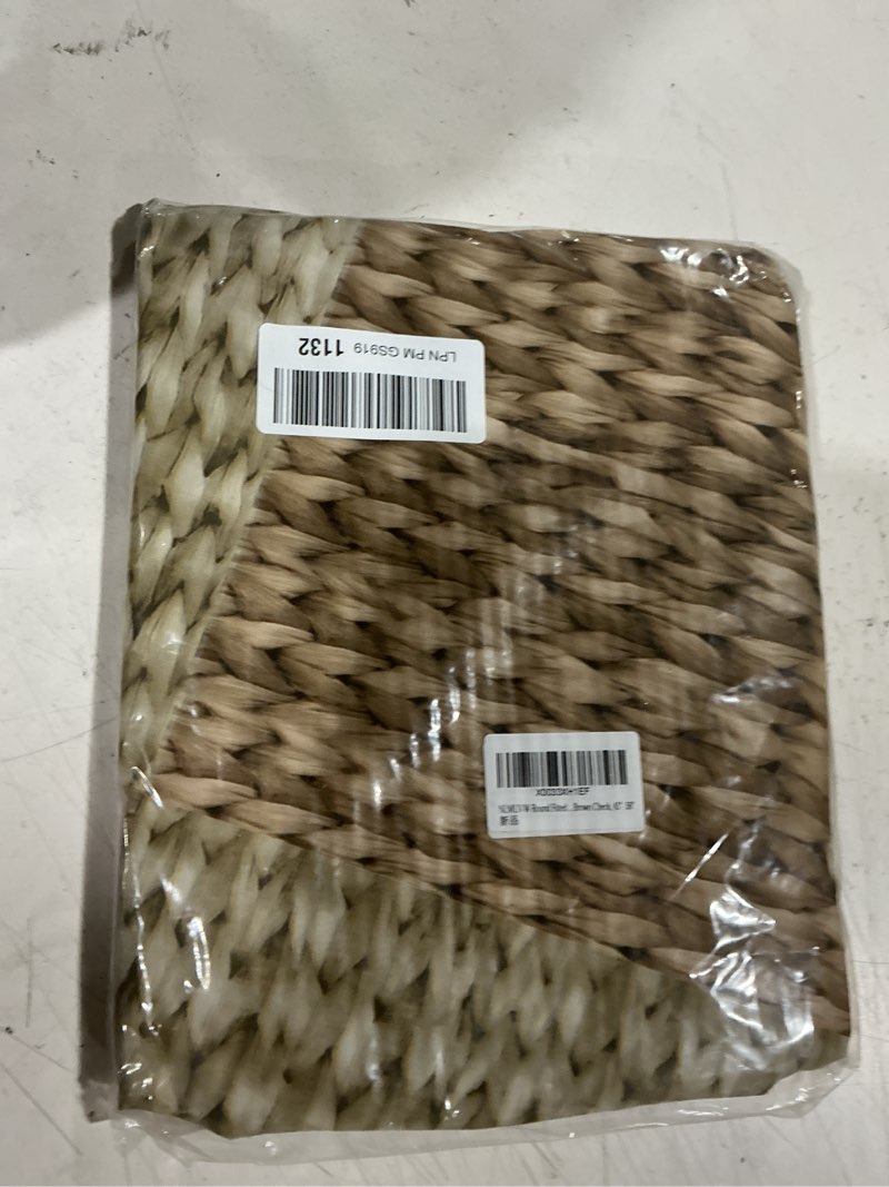 Condition photo showing Good Condition for nlmuvw round fitted vinyl tablecloth with elastic edge 100% waterproof oil proof pvc table cloth wipe clean table cover for indoor and outdoor, brown check, 45"- 56" 56" (round) brown check