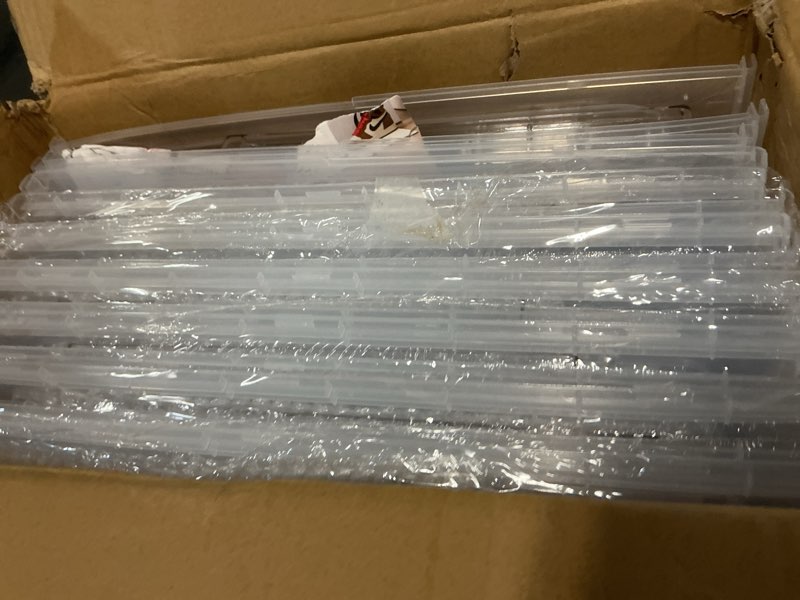 Condition photo showing Good Condition for 8 Pack Shoe Boxes Clear Plastic Stackable, Large Shoe Storage Organizer with Lids,Drop Side Shoe Containers for Entryway,Sneaker Storage Fit up to US Size 13 (13’’x 10.6”x 8.3”) Clear Side Open 8 Pack