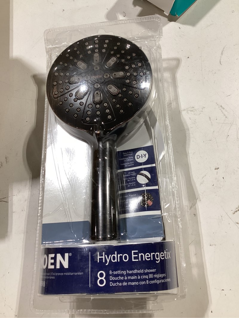 Condition photo showing Good Condition for moen mediterranean bronze hydro energetix high pressure shower head with handheld sprayer featuring 8 spray settings, 200h0brb (pack of 1)