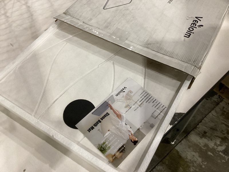 Veeloim Stone Bath Mat Diatomaceous Earth Bath Mat Non-Slip Super Absorbent Stone Bath Mats for Bathroom Quick Drying Diatomite Stone Shower Mat Large Natural Easy to Clean(23.6×15.4" White)