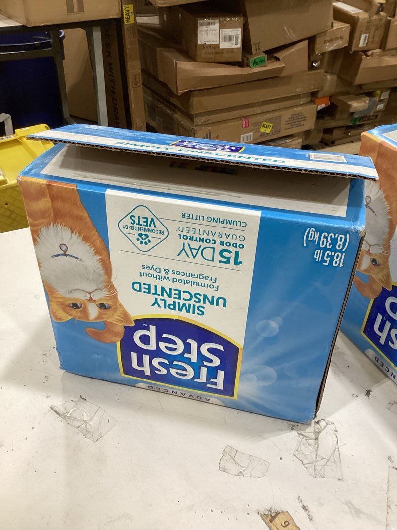 Condition photo showing New/Like New for Fresh Step Advanced Simply Unscented Clumping Litter, Fresh Step Unscented Cat Litter Fights Odor on Contact, 18.5 lb. Box