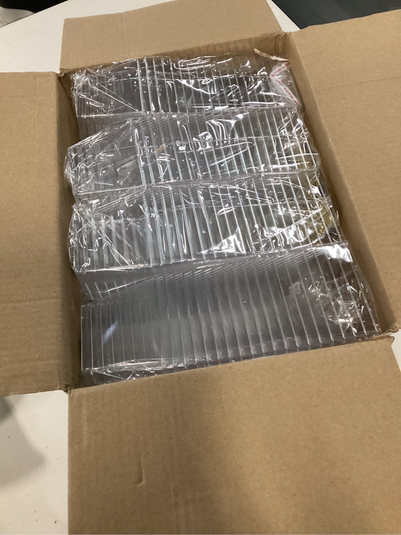 Condition photo showing New/Like New for 100 pack mini dessert cups with lids and spoons (310 pieces), 3oz clear plastic parfait cups for pudding mousse, plus 10 bonus forks, disposable dessert containers for weddings catering & bulk parties 100 pack + 10 forks