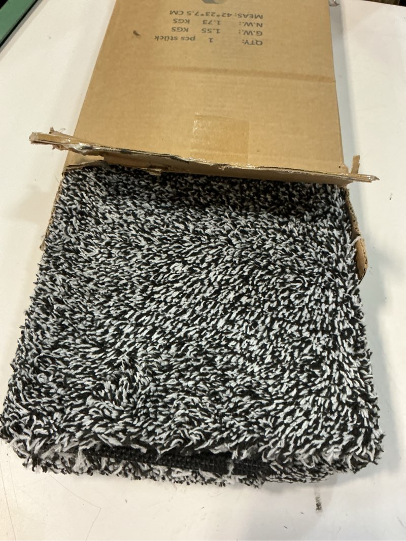 Condition photo showing Good Condition for beau jardin doormat super absorbent mud front door mat 47"x24" large latex backing non slip for front inside dirt trapper mats cotton entrance shoes scraper washable black and white fibers 47"x24"