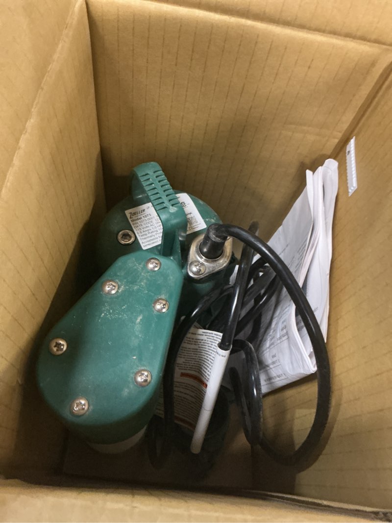 Condition photo showing As Is for zoeller 1/3-hp 115 -volt 42-gallon cast iron submersible sump pump