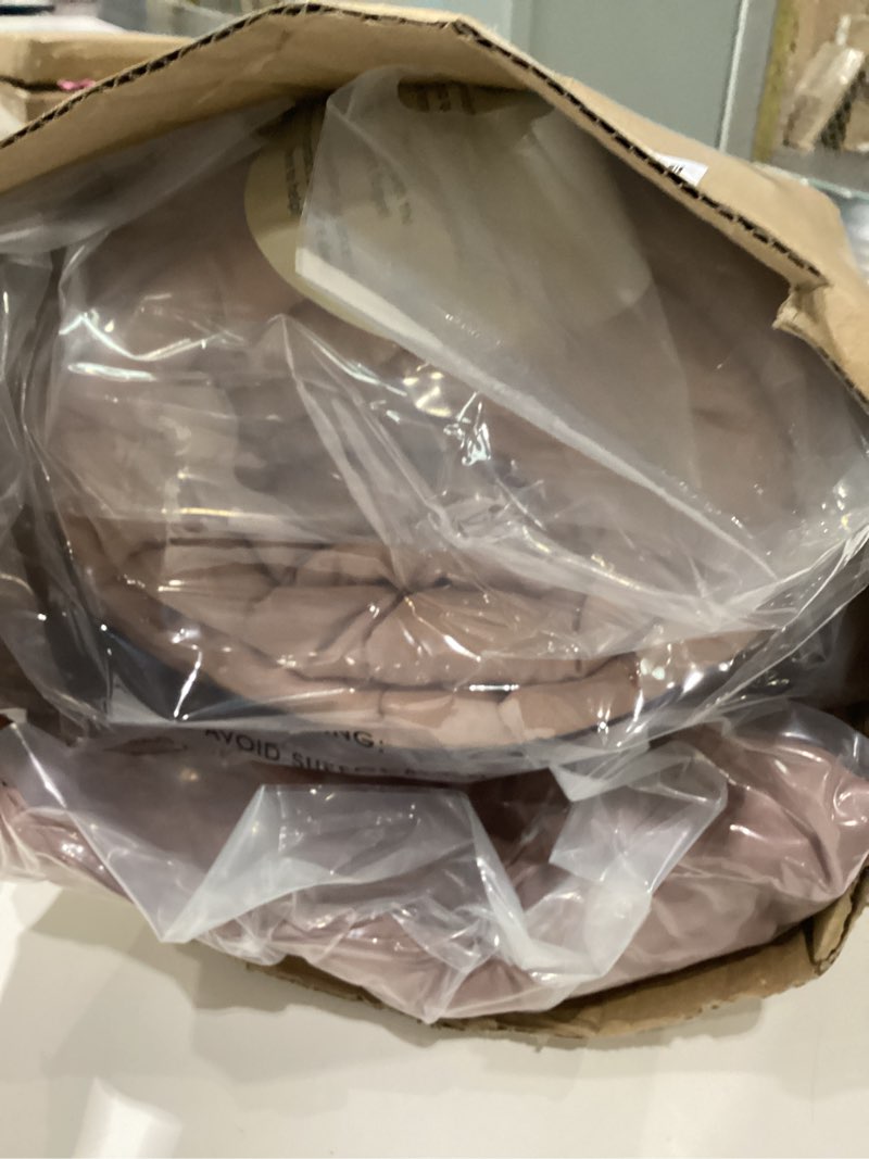 Condition photo showing New/Like New for Monbix King Size Comforter Set - 7 Pieces Bed in a Bag King, Rust Pink Bedding Sets with Comforter, All Seasons Down Alternative Comforter Bed Set with Sheets, Pillowcases & Shams Rust Pink 7Piece-King(102”X90'')