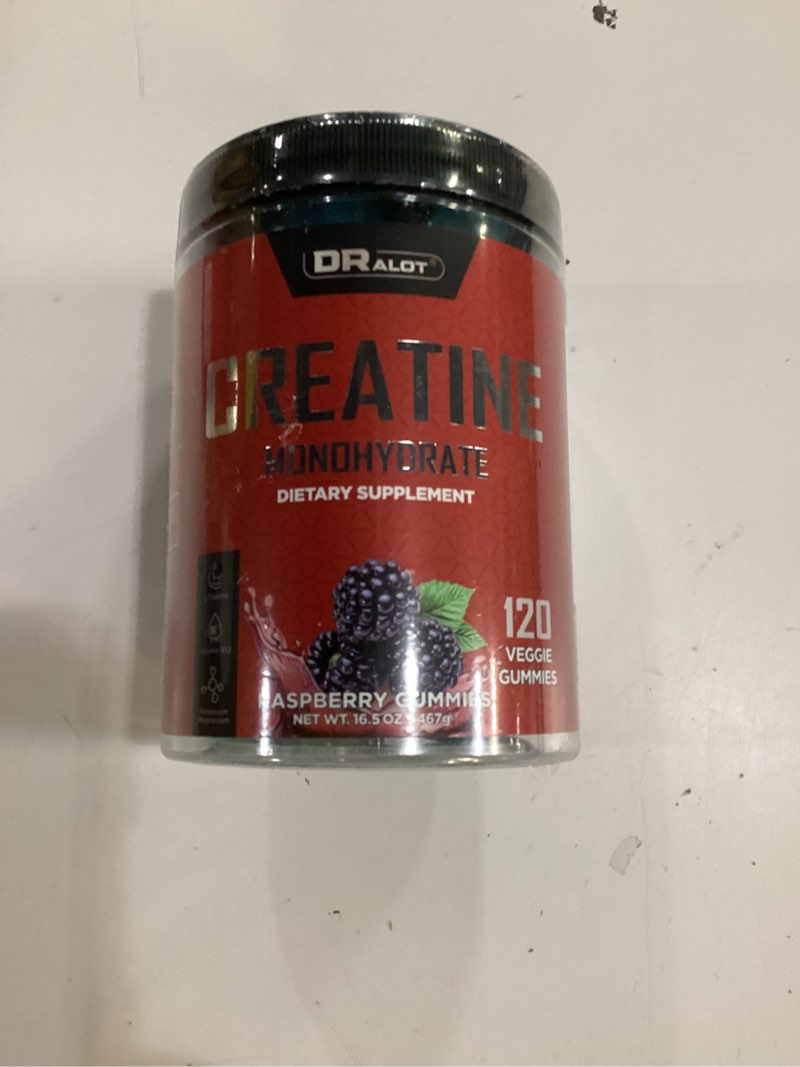 Condition photo showing New/Like New for 99.99% creatine monohydrate gummies more 15% strength, 5x energy, muscle, recovery, pre-workout complex creatine for women & men with 5000mg creatine, l-taurine, b12, mg & k, 0 sugar ( exp 01/04/2028)