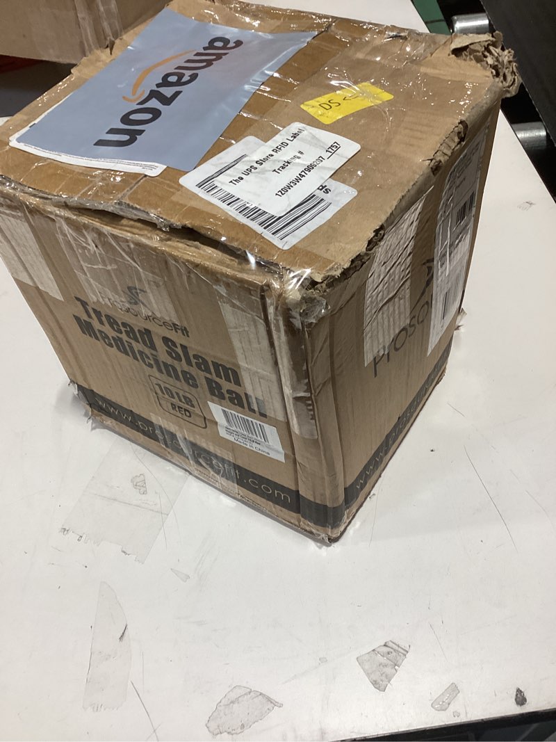 Condition photo showing Good Condition for ProsourceFit Slam Medicine Balls 5, 10, 15, 20, 25, 30, 50lbs Smooth and Tread Textured Grip Dead Weight Balls for Strength and Conditioning Exercises, Cardio and Core Workouts Tread - Red 10 LB