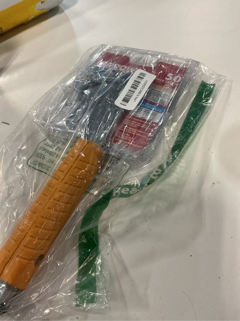 Condition photo showing Good Condition for Arrow HT50 Heavy Duty Hammer Tacker, Chromed-Steel Manual Stapler with Sure-Grip Handle, Dual-Capacity Rear-Load Magazine, Fits 5/16”, 3/8", or 1/2" Staples