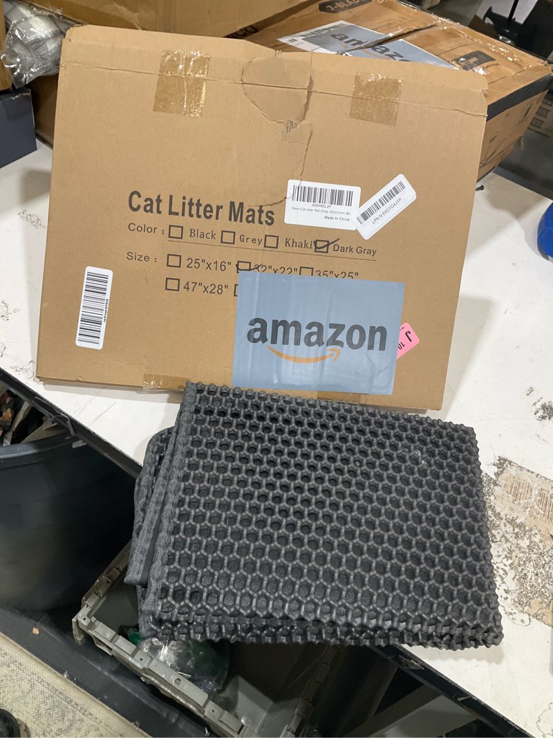 Condition photo showing Good Condition for cat litter mat litter trapping mat,cat litter box mat for floor 32"x22", 2 layer llitterbox mats for pet kitty,litter rug catcher,waterproof urine proof, clean easily, collapsable, medium gray-m 32x22 inch