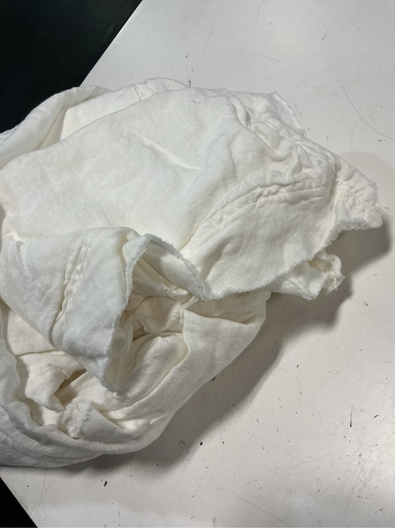 Condition photo showing As Is for european linen double flange duvet cover set, full/queen, white