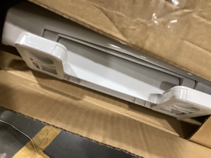 Condition photo showing As Is for Elongated Toilet Seat With Toddler Seat,PP Material Family Toilet Seat Cover with Adult and Toddler Seat, Soft Close Design, Easy to Clean, Safe for Home Kids Potty Training White Elongated