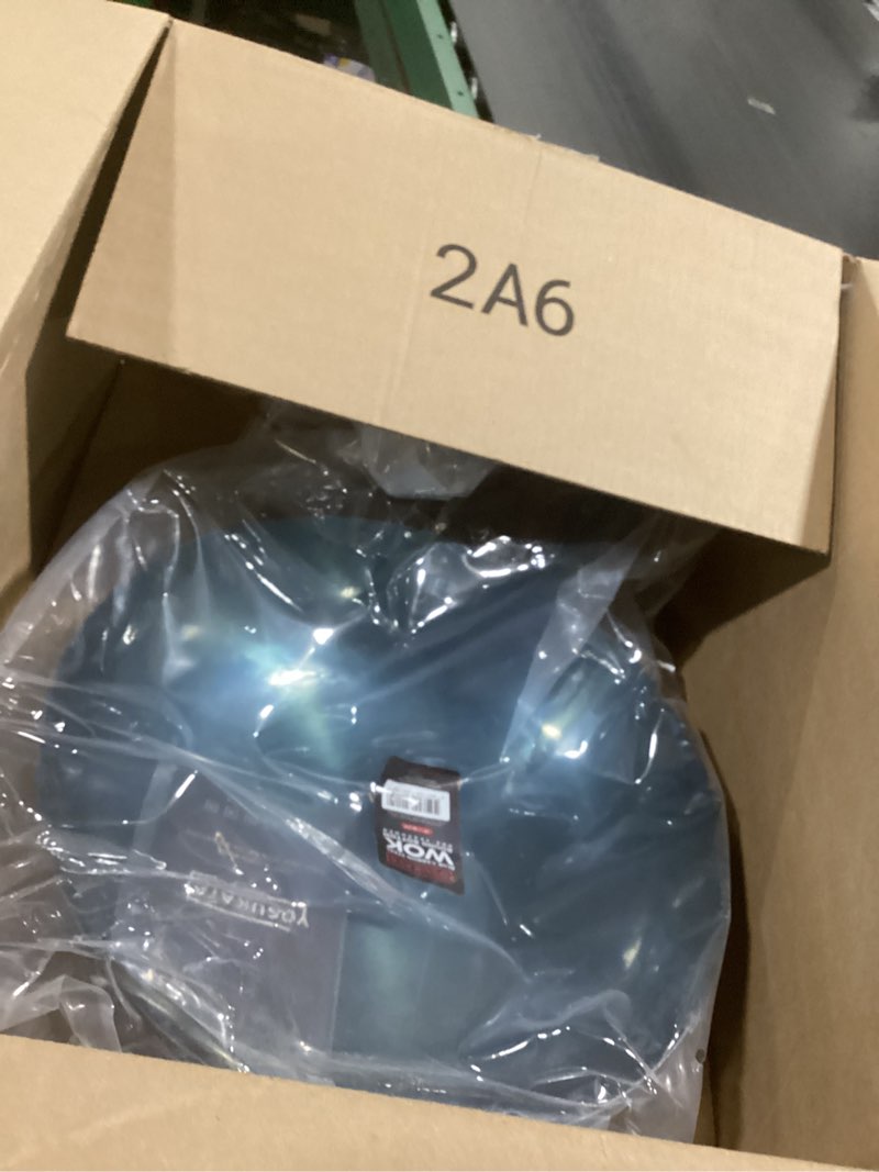 Condition photo showing Good Condition for YOSUKATA 14” Round Bottom Carbon Steel Wok Pan – Blue Pre-Seasoned Pow Wok for Stir Fry, BBQ & Camping – Traditional Japanese & Chinese Cookware – Compatible with Gas Stoves & Open Fire Only 14" Blue