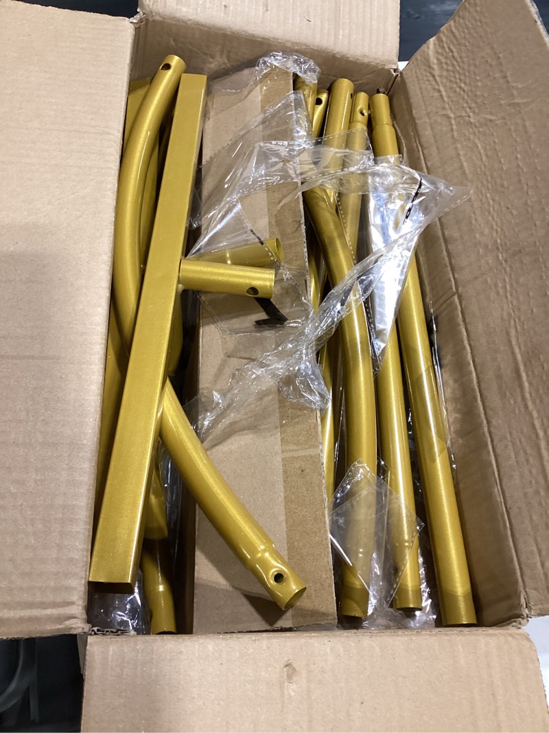 Condition photo showing As Is for metal arch backdrop stand, 7.2ft+6ft wedding arch frame, gold wedding arch backdrop stand set of 2, balloon arch backdrop for wedding birthday party baby shower graduation ceremony decor gold 7.2ft+6ft arch