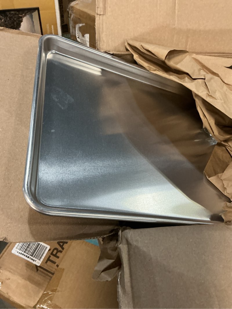 Condition photo showing New/Like New for Nordic Ware Naturals Half Sheet - USA Made Aluminum Commercial Quality Sheet Pan for Baking or Roasting, Encapsulated Galvanized Steel Rim Prevents Warping, 2-Pack 2pk Half Sheet