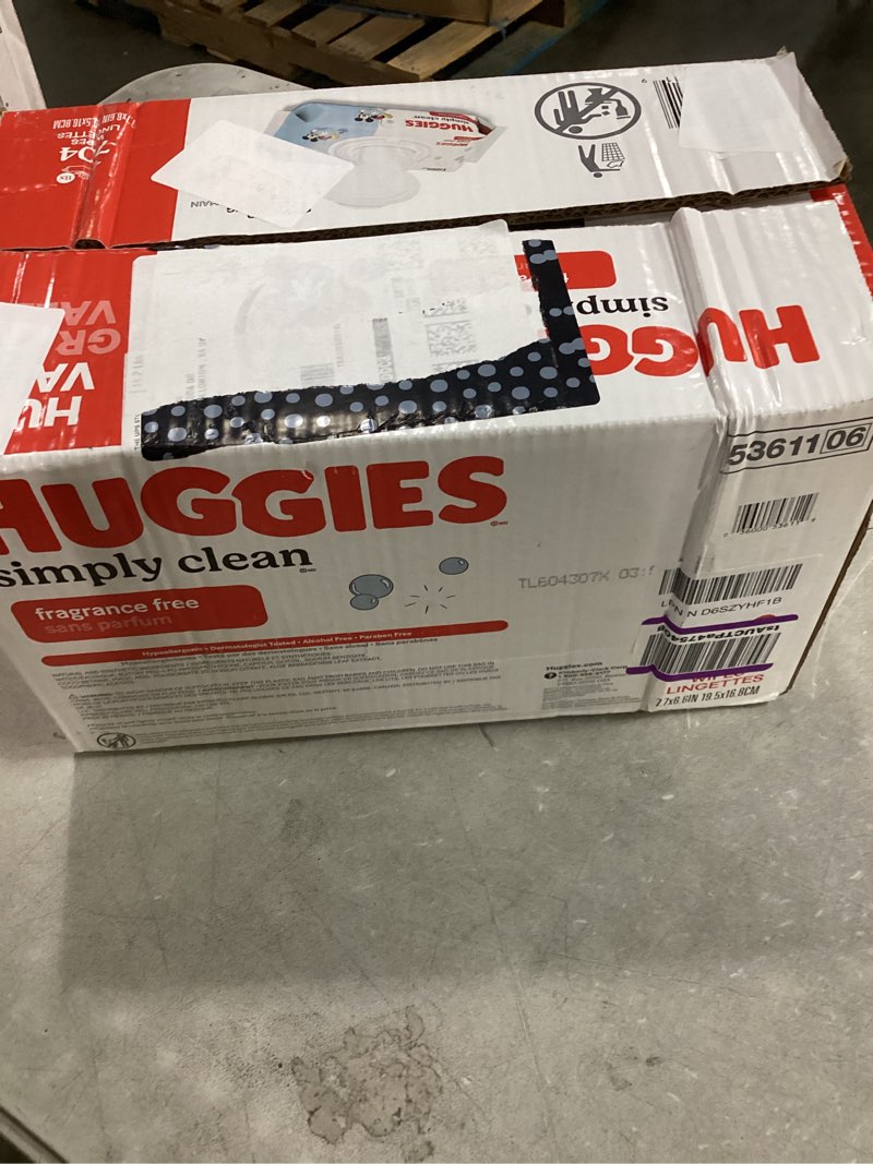 Condition photo showing New/Like New for huggies simply clean unscented baby diaper wipes, 11 flip-top packs (704 wipes total), packaging may vary 64 count (pack of 11)