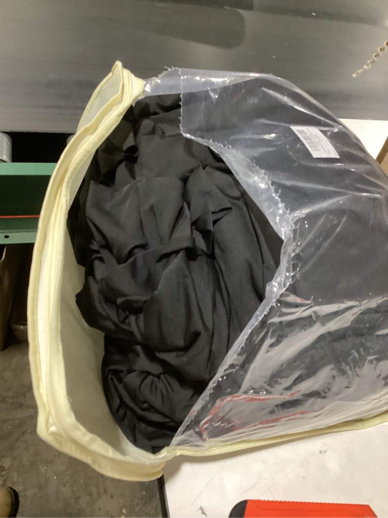 Condition photo showing As Is for outpain black spandex tablecloth for 8 foot rectangle tables, 6 pack black wrinkle free fitted table cloths 8ft stretchy banquet table clothes cover desk skirt for birthday wedding parties baby shower