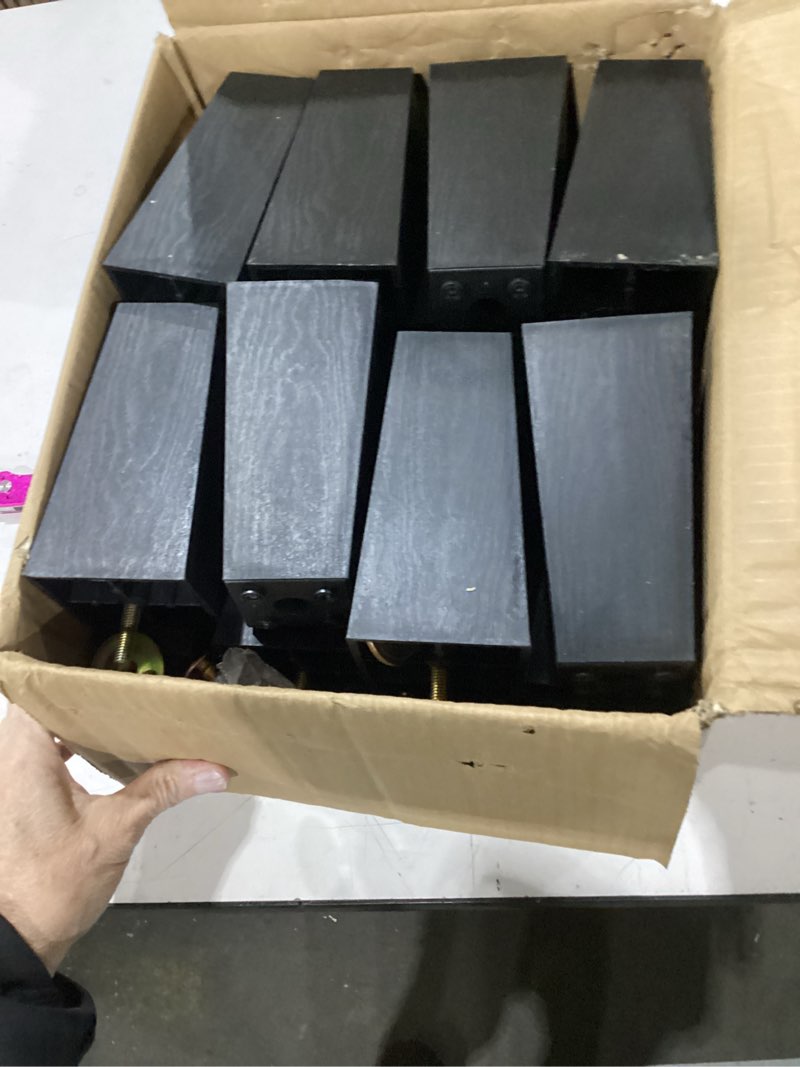 Condition photo showing As Is for missing hardware turstin 24 pieces 5.7\" plastic furniture legs replacement couch legs square tapered sofa leg mid-century modern furniture feet for armchairs couch bed coffee table dresser 24 5.7 inches