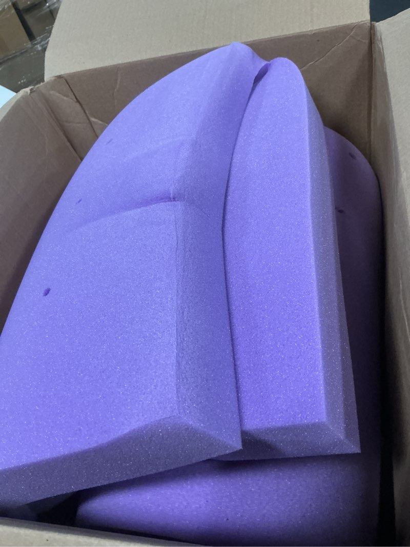 Condition photo showing As Is for 2 inch twin lavender infusion memory foam mattress topper for relaxing sleep, ventilated & pressure relieving, certipur-us certified, medium firm topper in a box, twin size, 38"x75" 2 inch twin purple