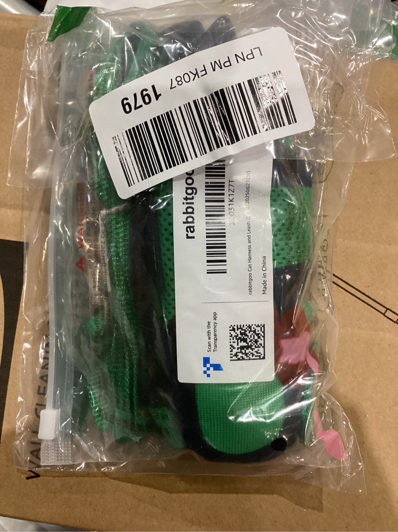 Condition photo showing Good Condition for rabbitgoo Cat Harness and Leash for Walking, Escape Proof Soft Adjustable Vest Harnesses for Cats, Easy Control Breathable Reflective Strips Jacket, Grass Green,S S Grass Green