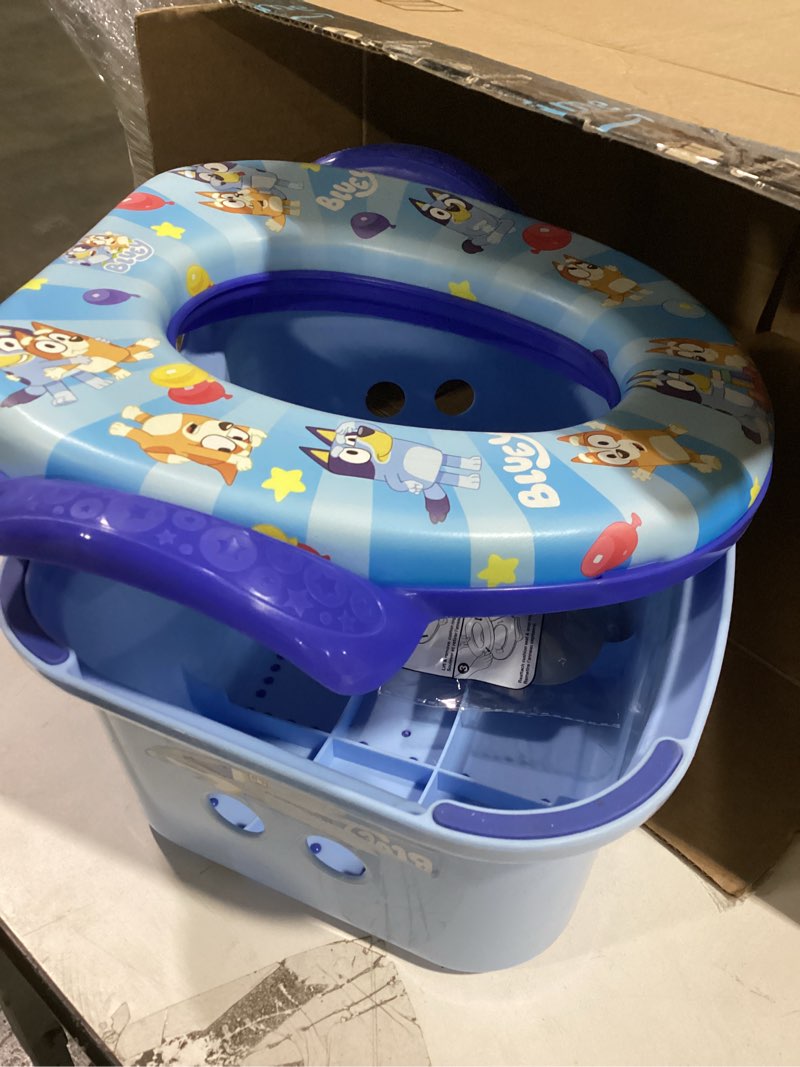Condition photo showing Good Condition for Bluey Potty Training Set, 2 pieces combine soft potty seat and a non-slip step stool, for toddlers and kids, potty training with fun Bluey characters.