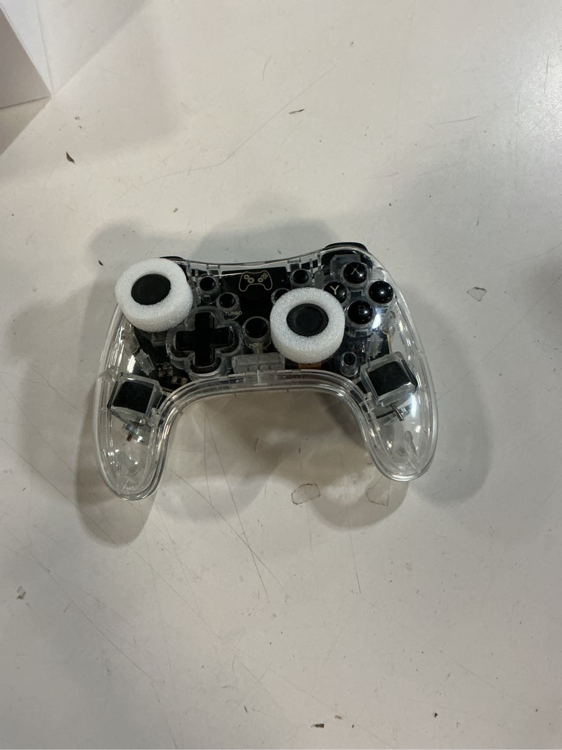 Condition photo showing Good Condition for tparts wireless game controller for tesla model 3/y/s/x, multi-device crystal clear controller with 7-colors led mode special programmed and design for tesla/switch/steam deck/pc(1 pc)
