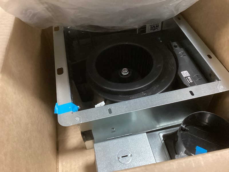 Condition photo showing As Is for Panasonic WhisperRemodel DC 0.8-Sone 110-CFM White Lighted