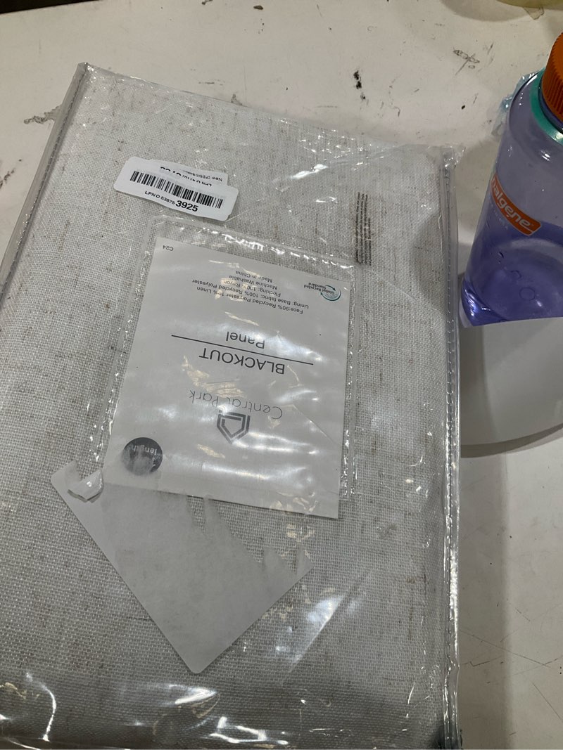 Condition photo showing Good Condition for central park pinch pleat full blackout curtain panel linen texture thermal insulated drapery with full blackout liner for farmhouse bedroom window treatment sets with hooks, natural, 60"x108"x1 60"w x 108"l (pack of 1) natural(blackout liner)