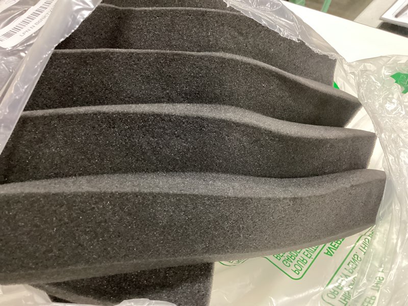 Condition photo showing As Is for GUERRI 12 Pack Sound Proof Foam Panels for Walls 2" x 12" x 12" Wedges Acoustic Panels Sound Absorbing High Density Fire Resistant Acoustic Foam Sound Panels for Home Studio 12 x 12 x 2 Inches?12 sq ft? Black - 12 Pack Wedge Panels