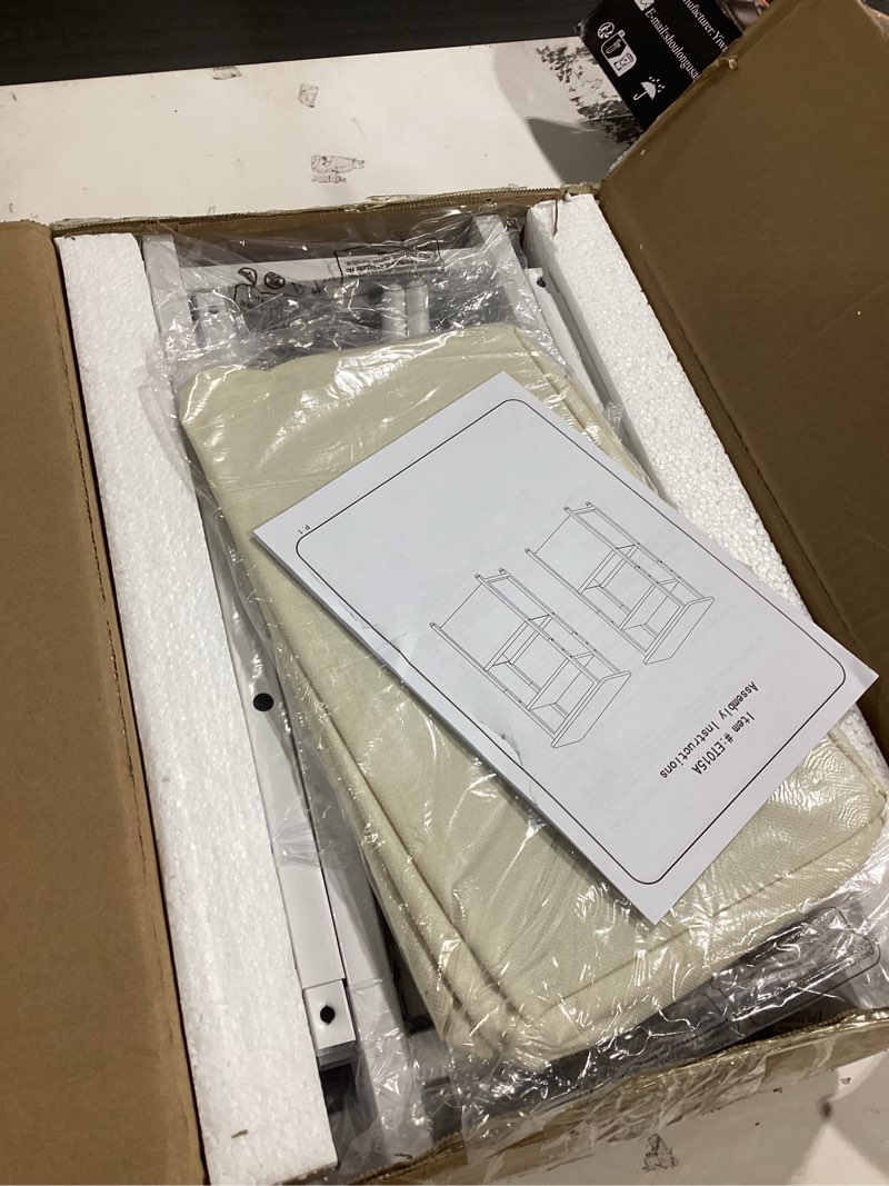 Condition photo showing New/Like New for narrow side table set of 2, skinny end tables with fabric basket, small side tables for small space,2-tier open shelves with basket, slim nightstands set 2 for bedroom,livinroom,office,white white 2