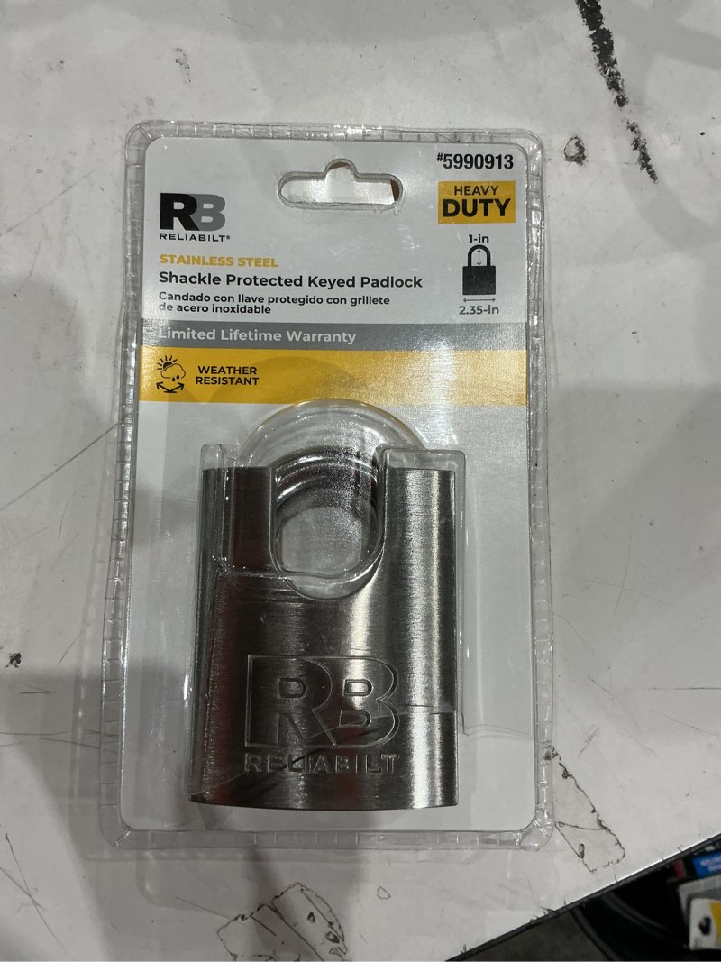 Condition photo showing As Is for rb reliabilt keyed padlock