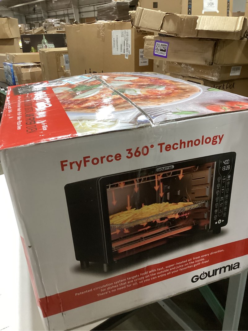Condition photo showing New/Like New for nuwave bravo air fryer toaster smart oven, 12-in-1 countertop convection, 30-qt xl capacity, 50°-500
